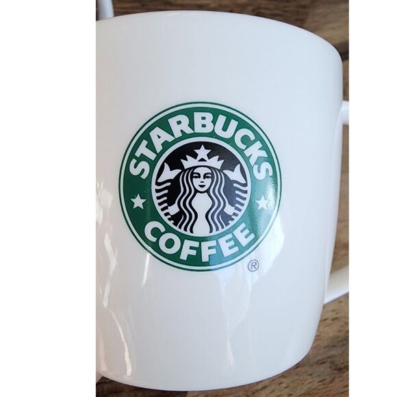 Starbucks 2008 New Bone China White Ceramic Coffee Mug 12 oz - Picture 2 of 4